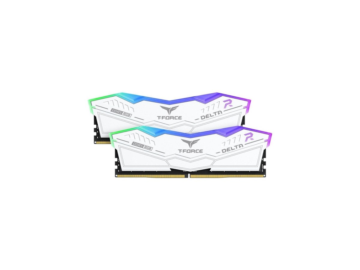 Kit RAM Team Group T-Force Delta RGB DDR5 16GB 6000MHz Blanco